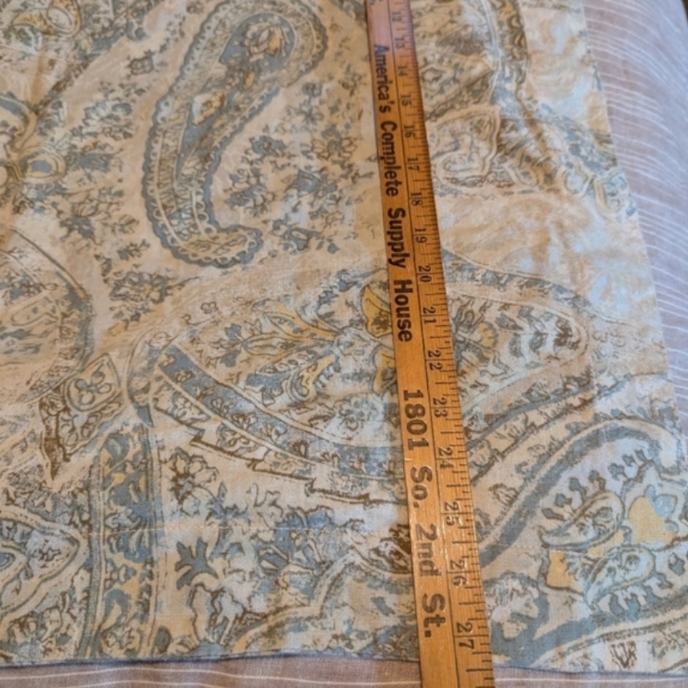 Pottery Barn Full/Queen Duvet Fresco Paisley Blue/Yellow with 2 euro shams - Picture 6 of 10